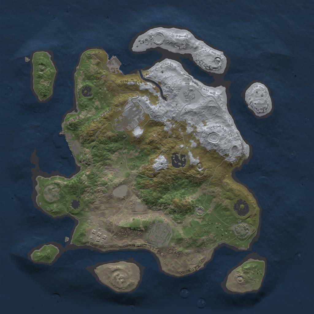 Rust Map: Procedural Map, Size: 3000, Seed: 939169992, 10 Monuments