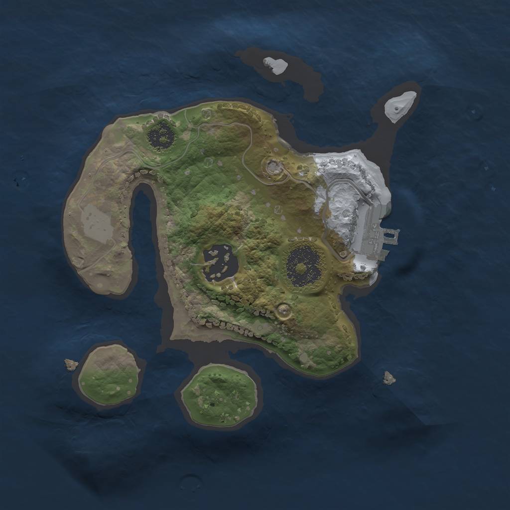 Rust Map: Procedural Map, Size: 2000, Seed: 83647, 5 Monuments