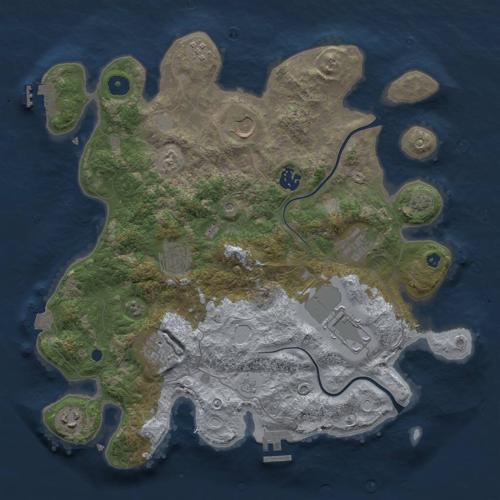 Rust Map: Procedural Map, Size: 3600, Seed: 794644796, 14 Monuments