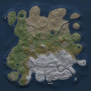 Thumbnail Rust Map: Procedural Map, Size: 3600, Seed: 794644796, 14 Monuments