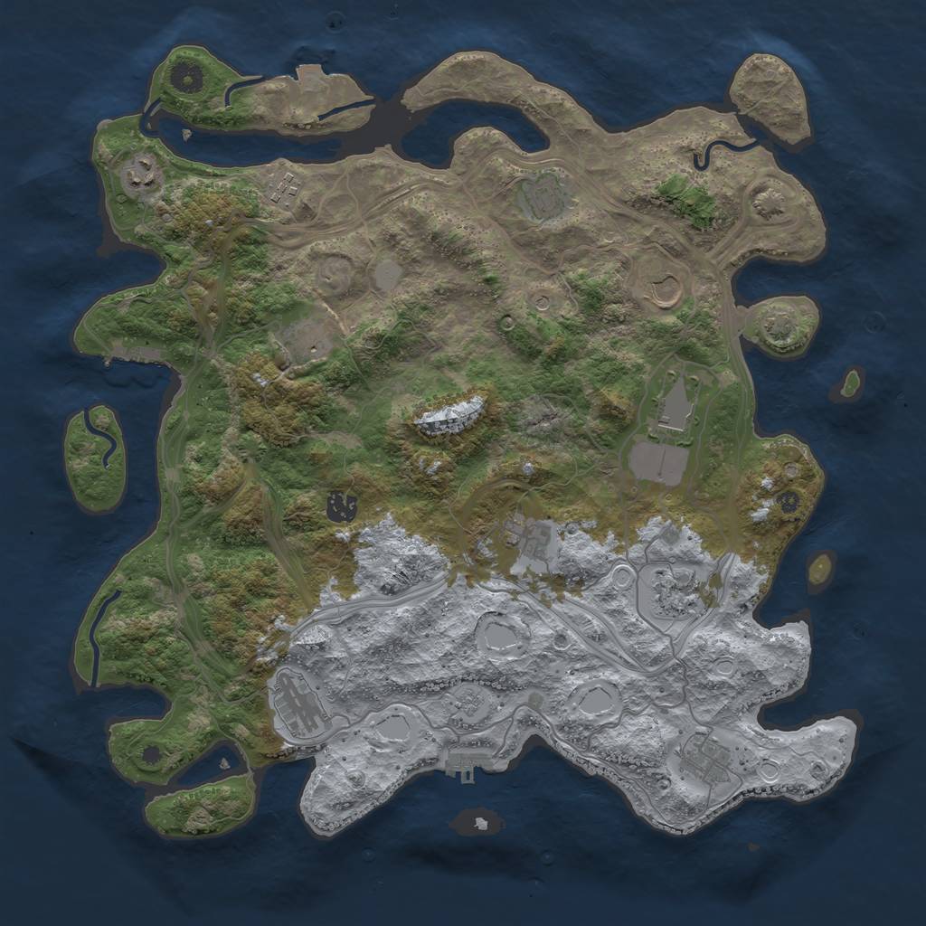 Rust Map: Procedural Map, Size: 4250, Seed: 2348578, 19 Monuments