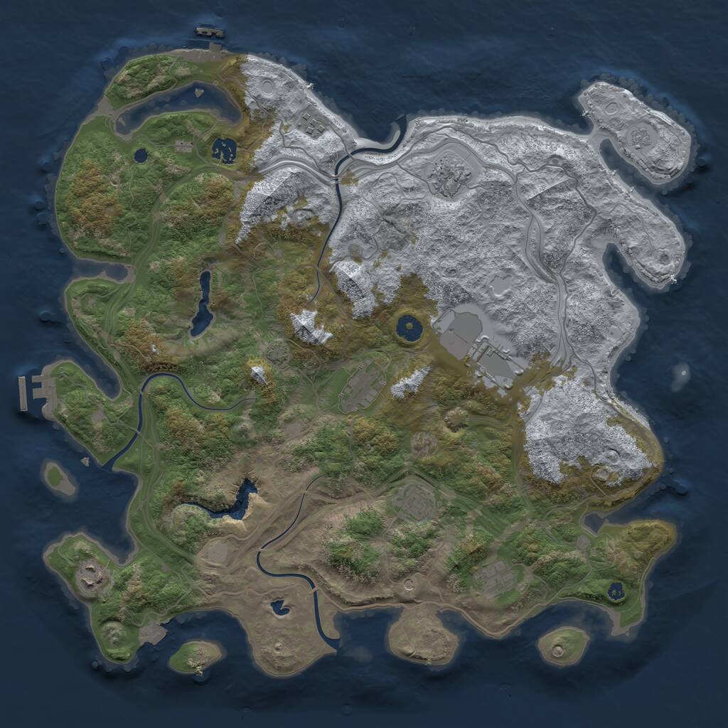 Rust Map: Procedural Map, Size: 4250, Seed: 555823621, 14 Monuments