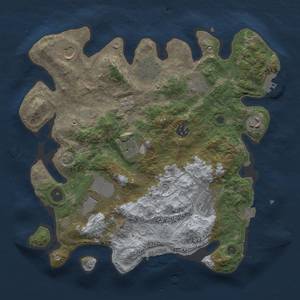 Thumbnail Rust Map: Procedural Map, Size: 3500, Seed: 1881200557, 17 Monuments