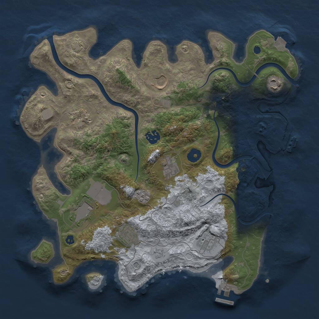 Rust Map: Procedural Map, Size: 3500, Seed: 1881200557, 15 Monuments