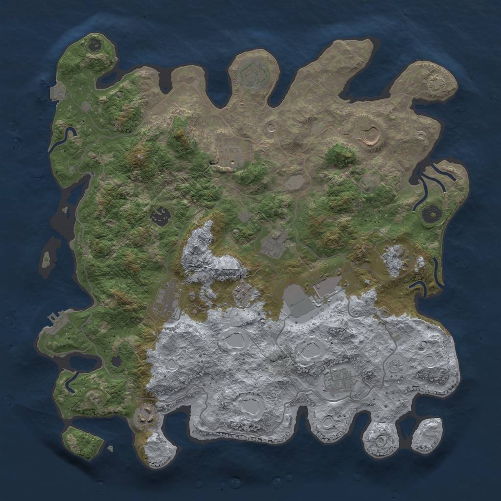 Rust Map: Procedural Map, Size: 4000, Seed: 627446662, 18 Monuments