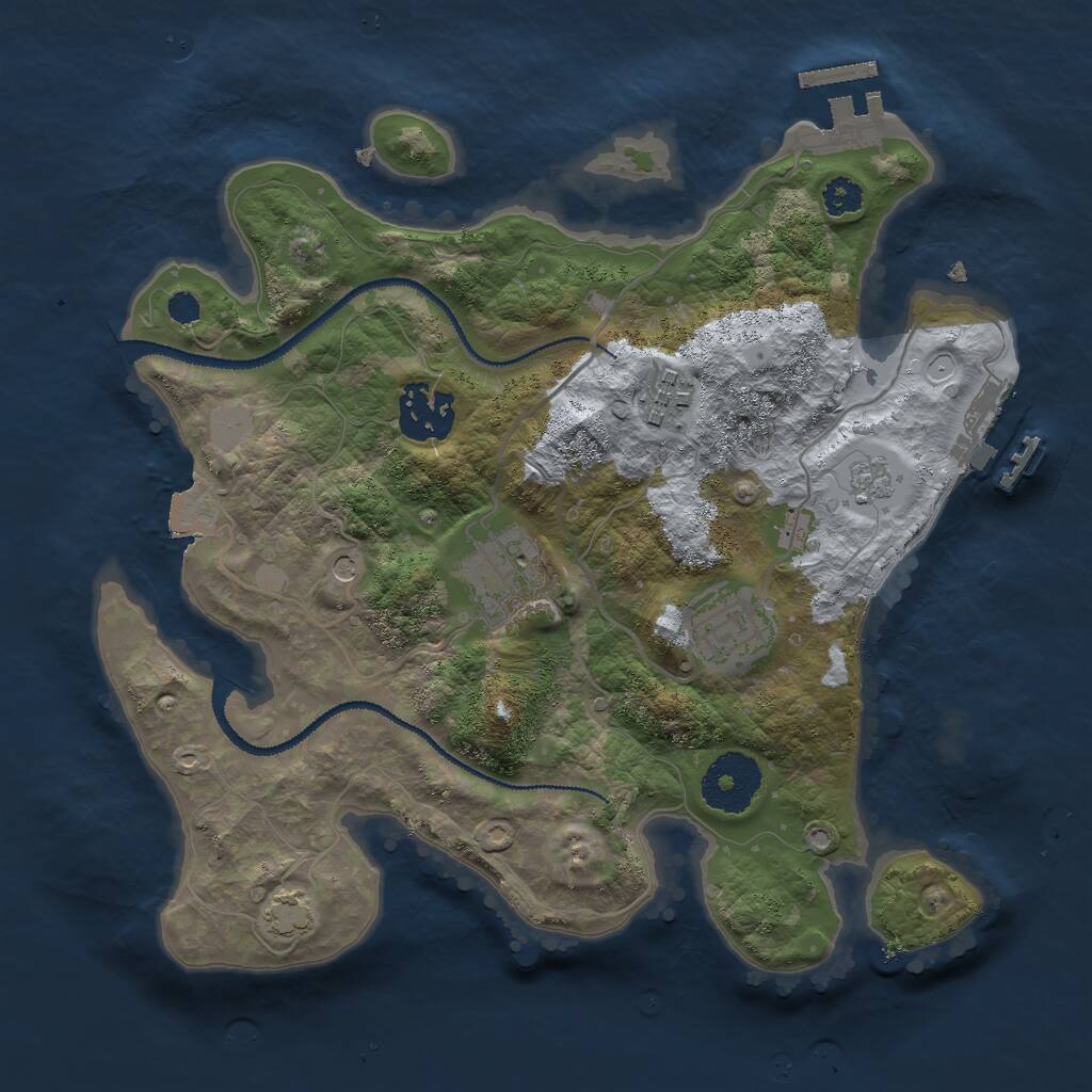 Rust Map: Procedural Map, Size: 2800, Seed: 1332764319, 10 Monuments