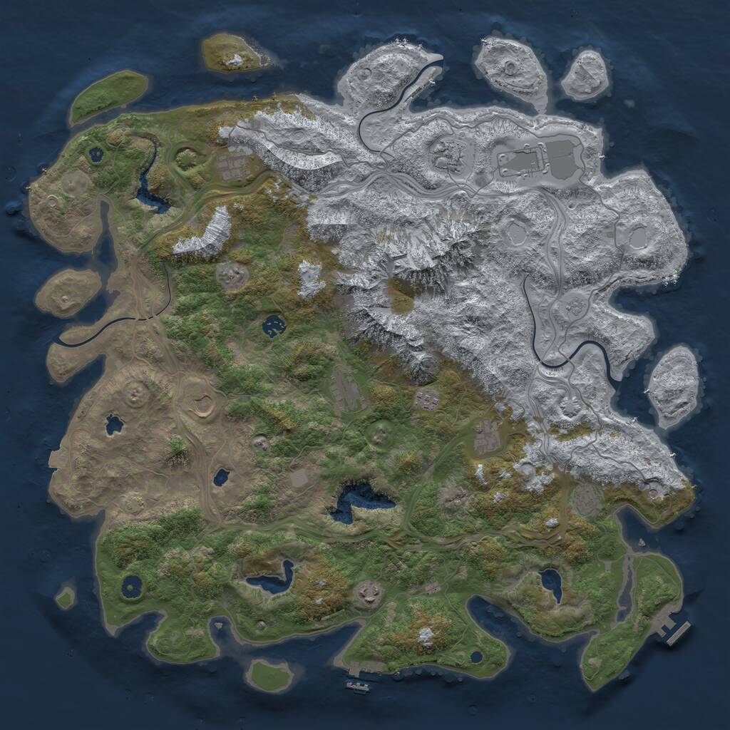 Rust Map: Procedural Map, Size: 5000, Seed: 67234636, 16 Monuments