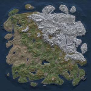 Thumbnail Rust Map: Procedural Map, Size: 5000, Seed: 67234636, 16 Monuments