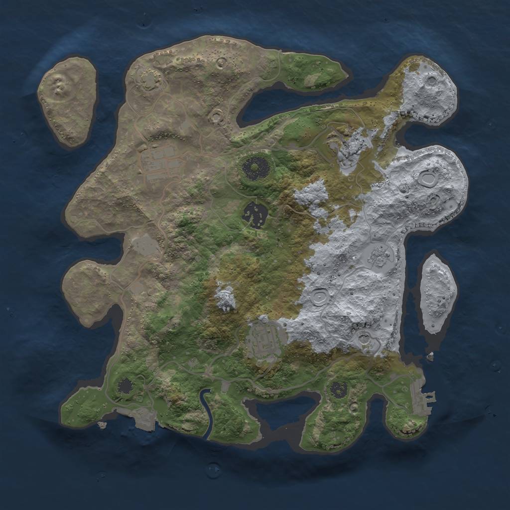 Rust Map: Procedural Map, Size: 3000, Seed: 8364732, 11 Monuments