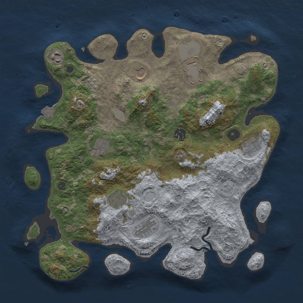 Rust Map: Procedural Map, Size: 3750, Seed: 12347471, 15 Monuments