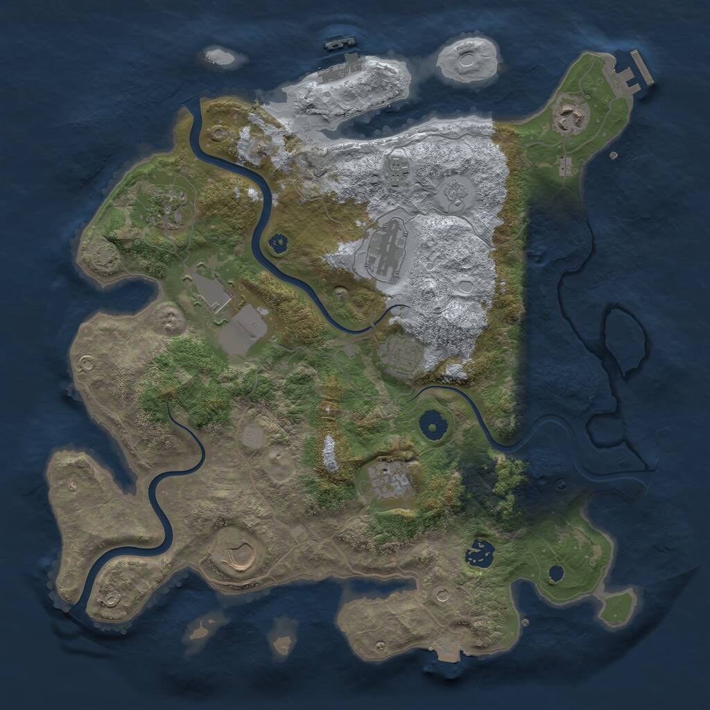 Rust Map: Procedural Map, Size: 3750, Seed: 18042024, 15 Monuments