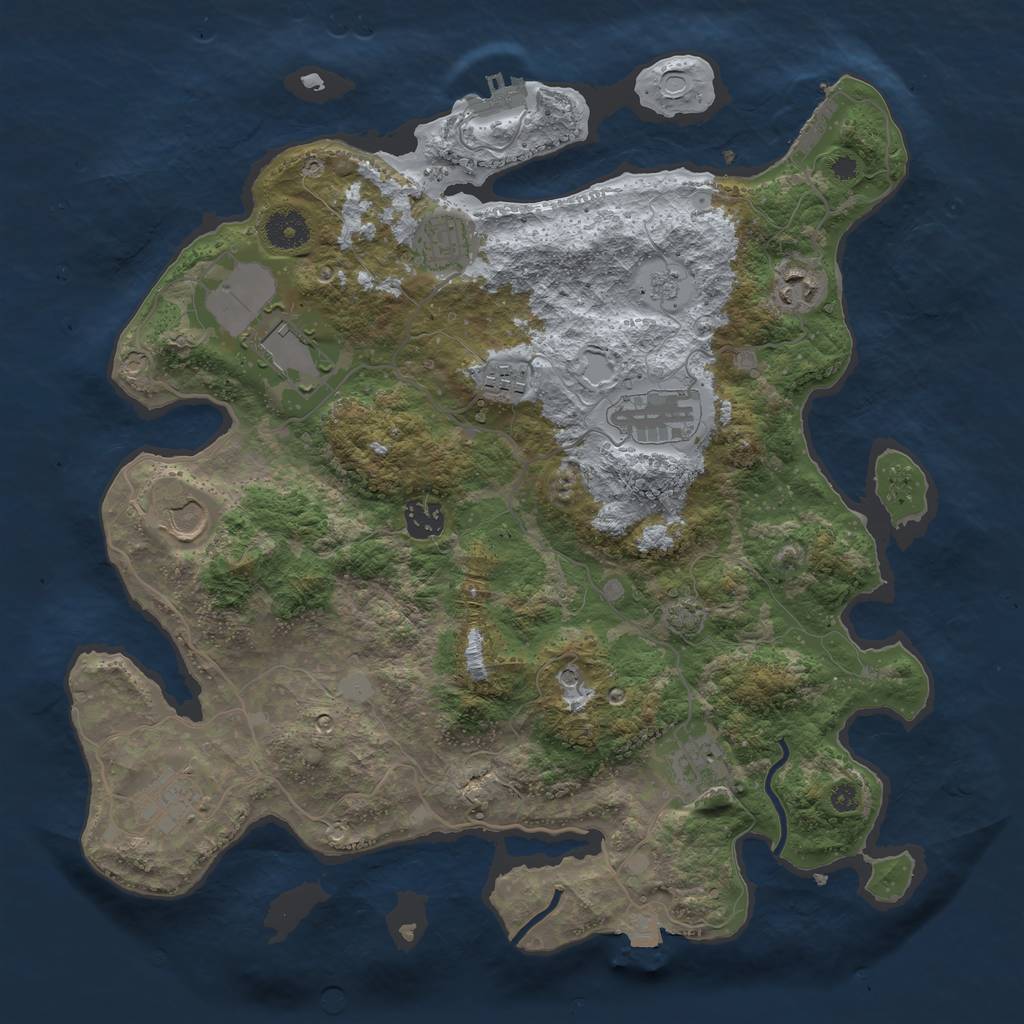 Rust Map: Procedural Map, Size: 3750, Seed: 18042024, 17 Monuments
