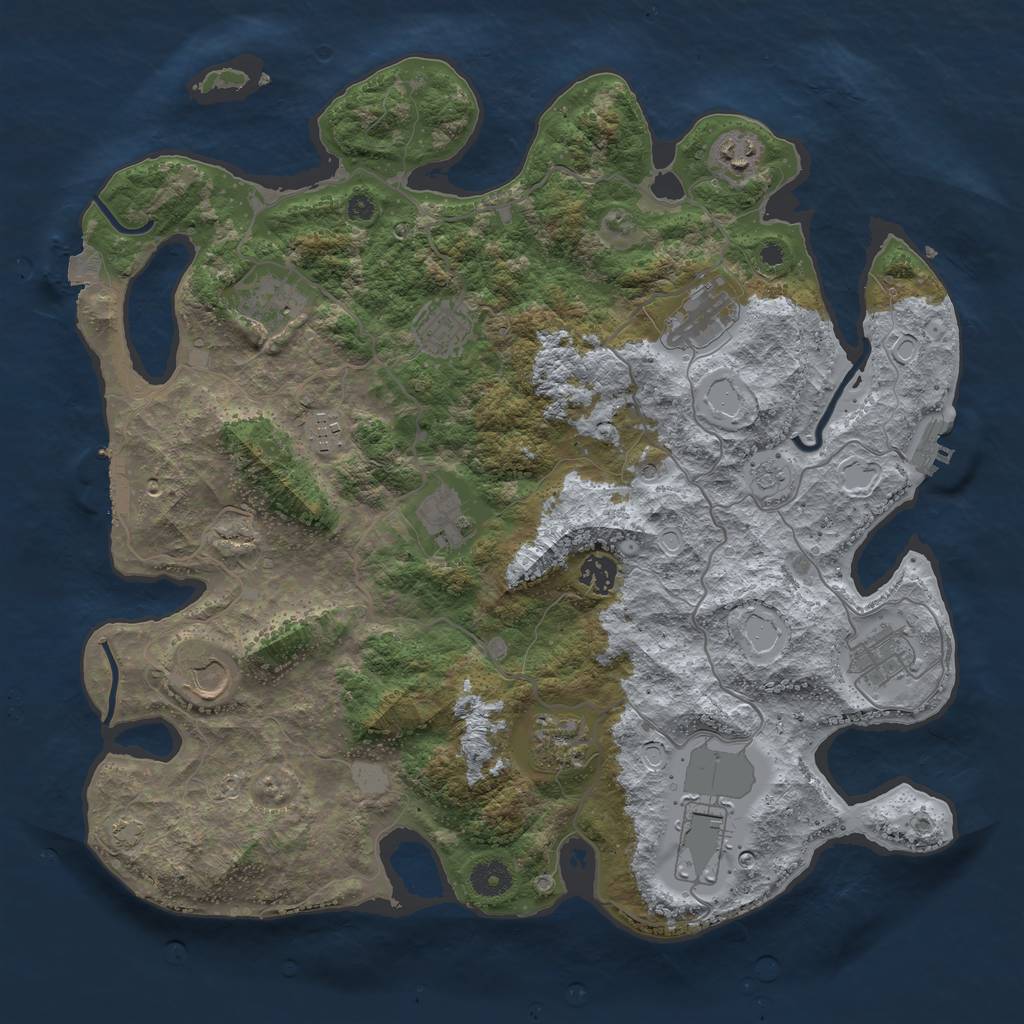 Rust Map: Procedural Map, Size: 4000, Seed: 41683217, 19 Monuments