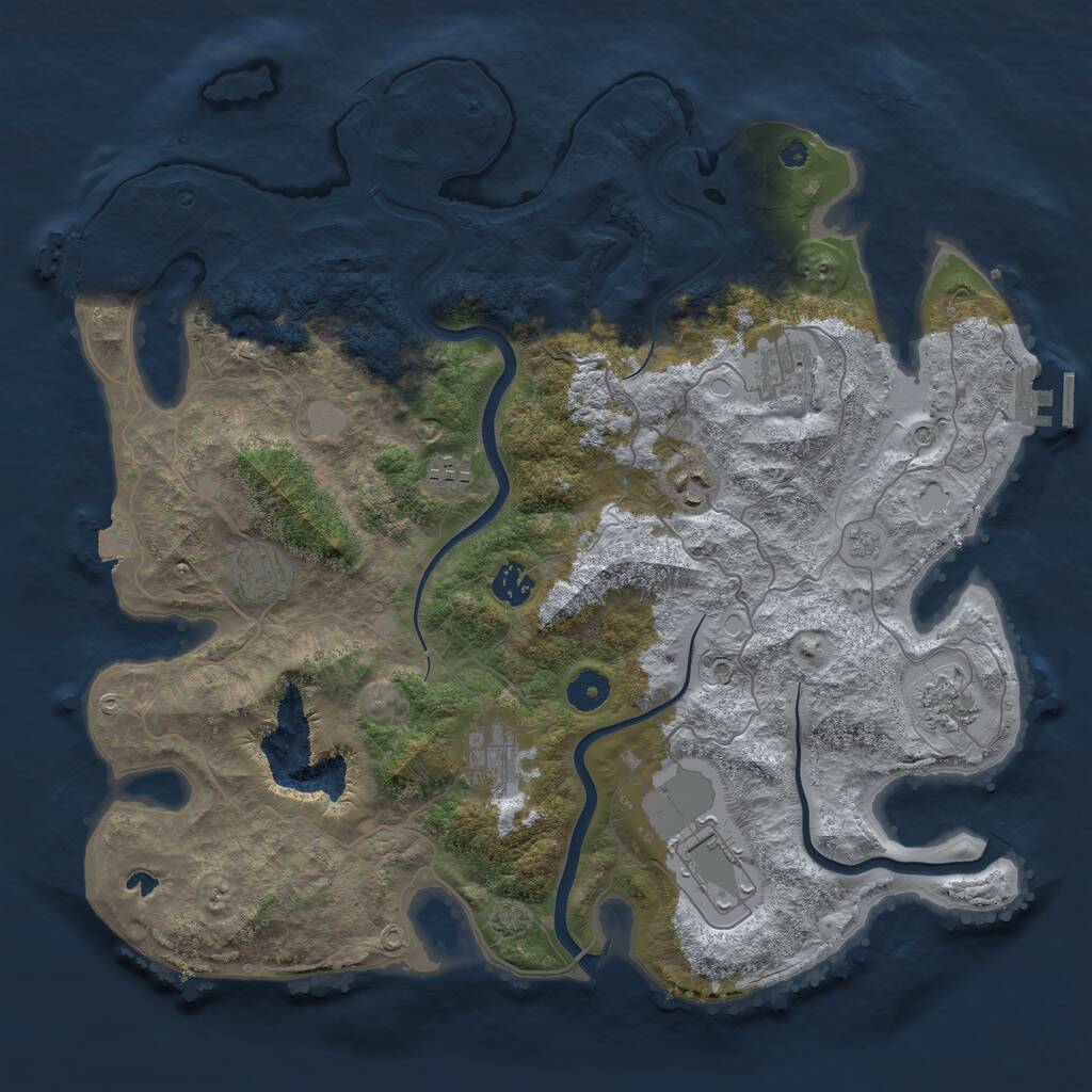 Rust Map: Procedural Map, Size: 4000, Seed: 41683217, 14 Monuments