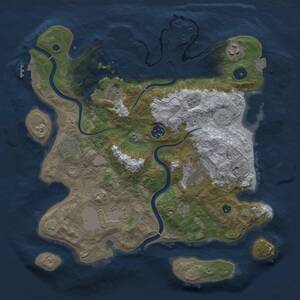 Thumbnail Rust Map: Procedural Map, Size: 3500, Seed: 1590675533, 13 Monuments