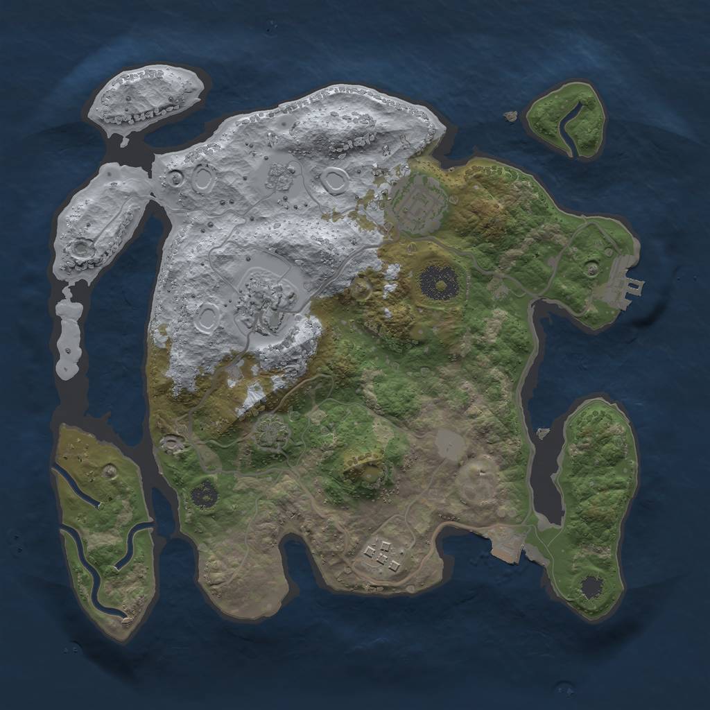 Rust Map: Procedural Map, Size: 2800, Seed: 800311554, 9 Monuments