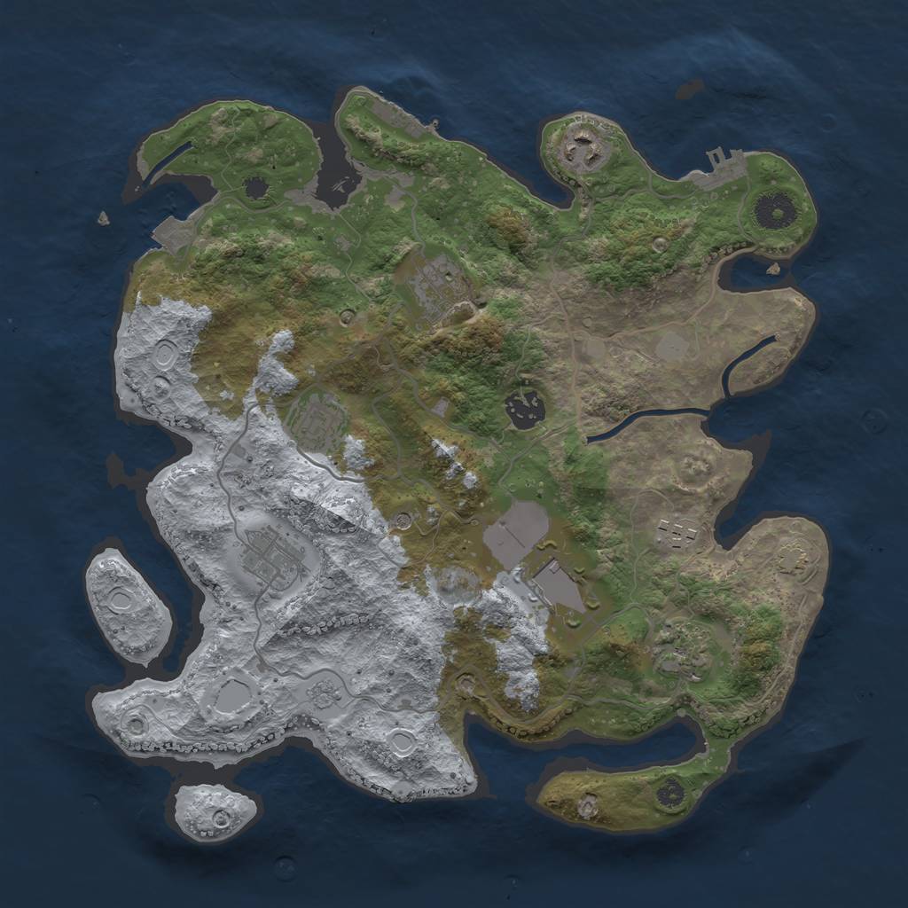 Rust Map: Procedural Map, Size: 3500, Seed: 1792123914, 16 Monuments