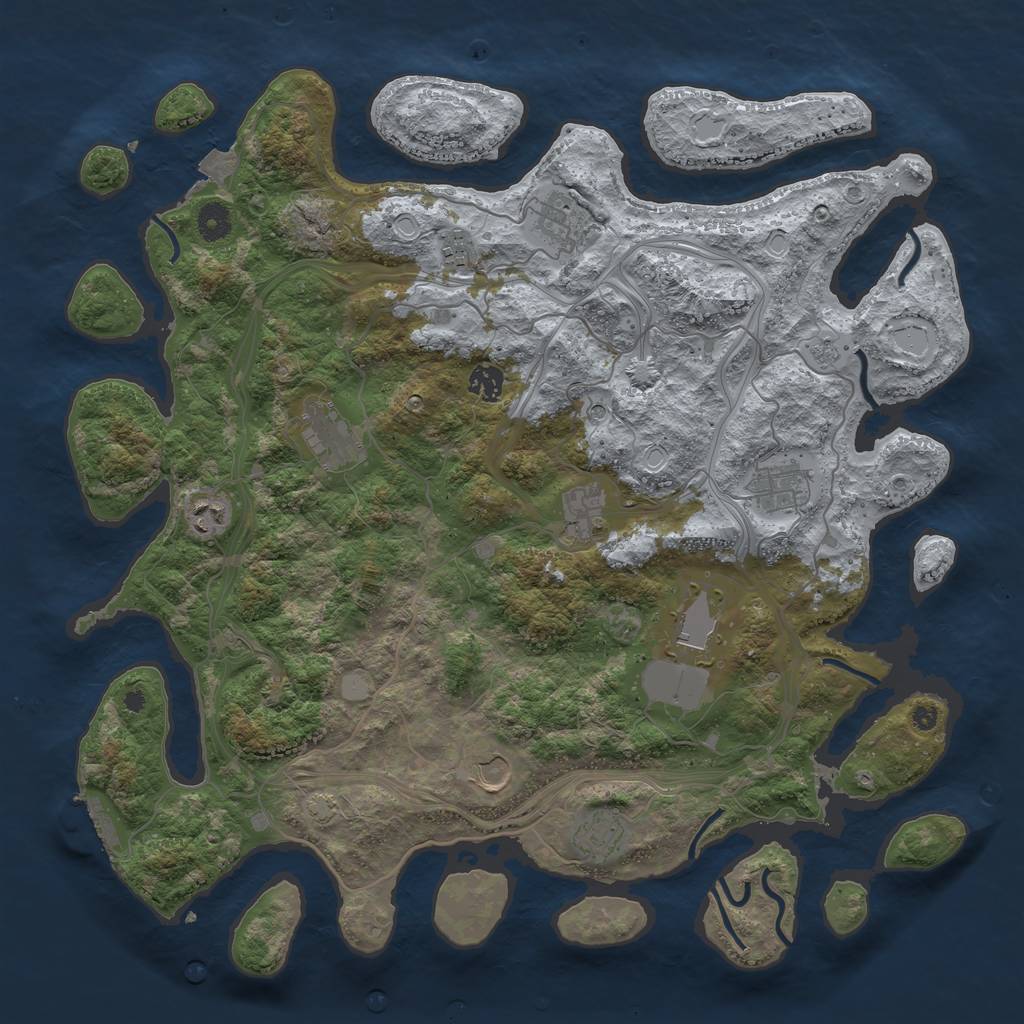 Rust Map: Procedural Map, Size: 4250, Seed: 1729, 17 Monuments