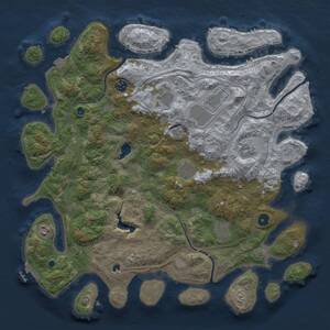 Thumbnail Rust Map: Procedural Map, Size: 4250, Seed: 1729, 13 Monuments