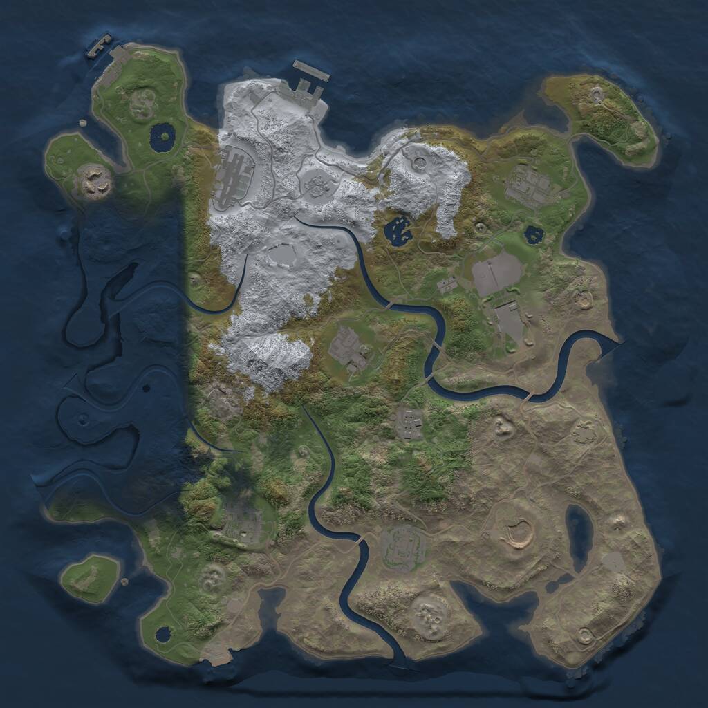 Rust Map: Procedural Map, Size: 3750, Seed: 94947, 16 Monuments