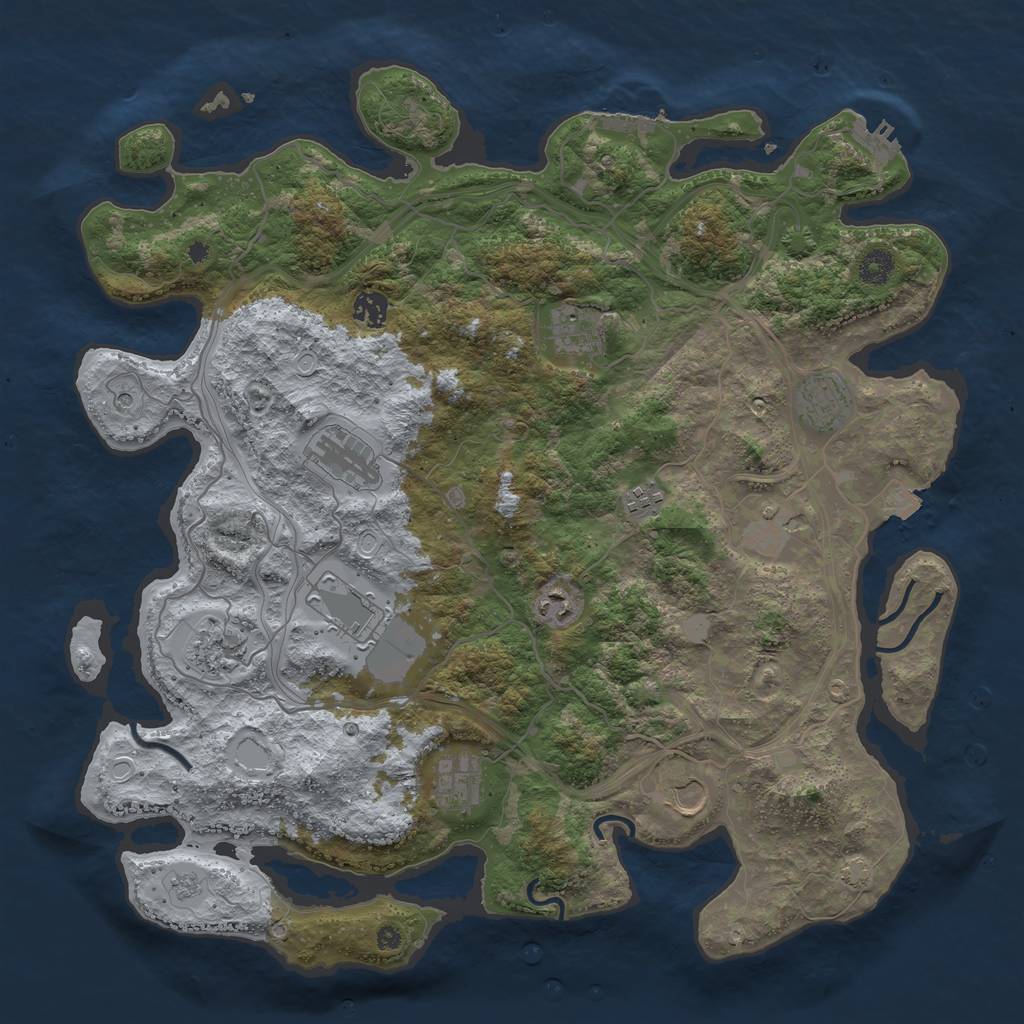 Rust Map: Procedural Map, Size: 4250, Seed: 969304, 19 Monuments