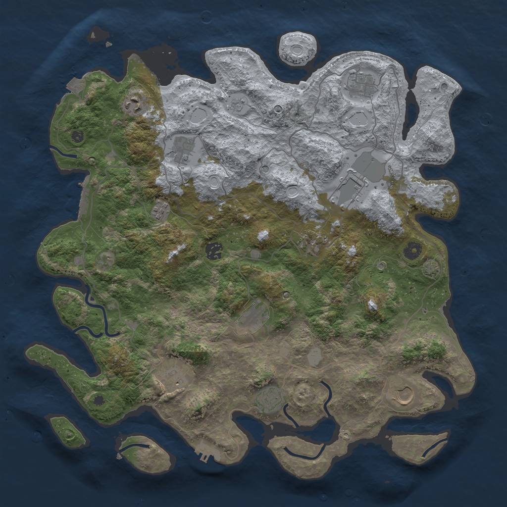 Rust Map: Procedural Map, Size: 4200, Seed: 2035910390, 19 Monuments