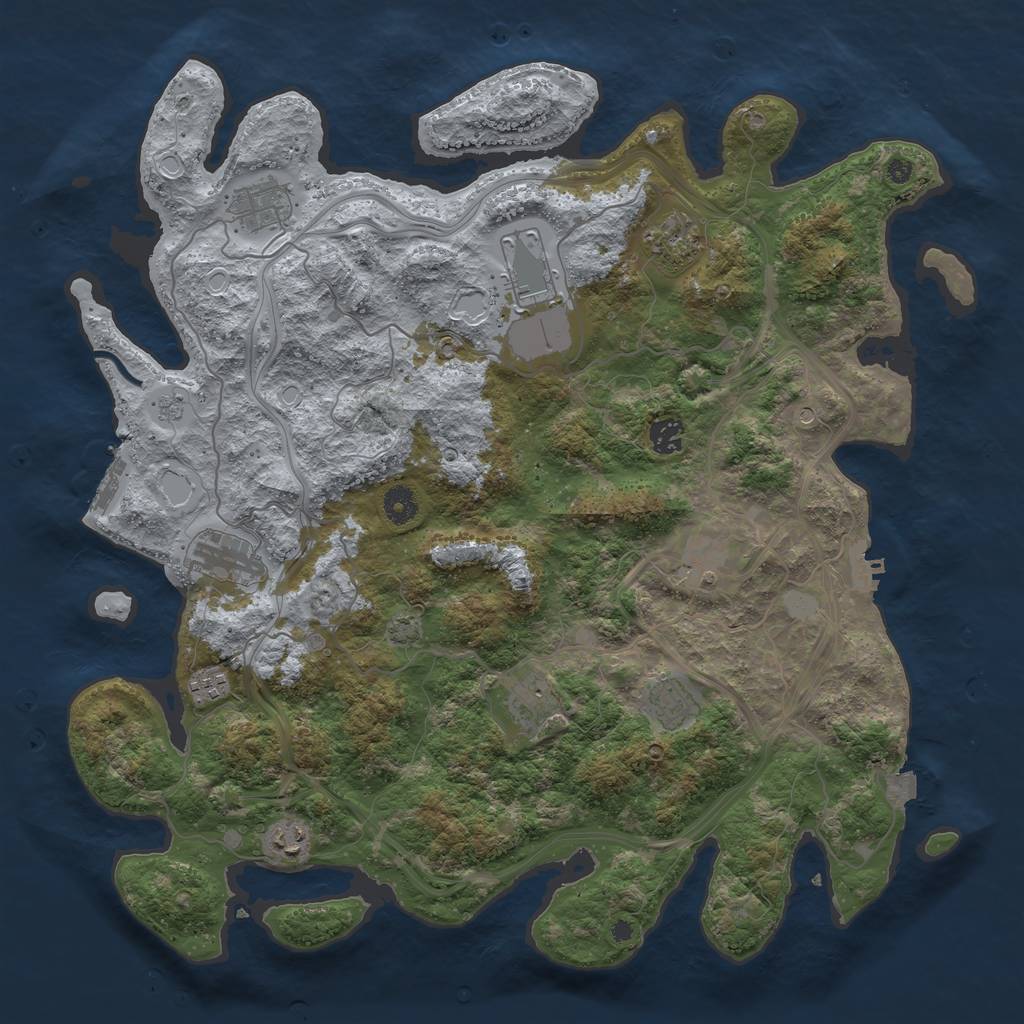 Rust Map: Procedural Map, Size: 4250, Seed: 9144329, 18 Monuments