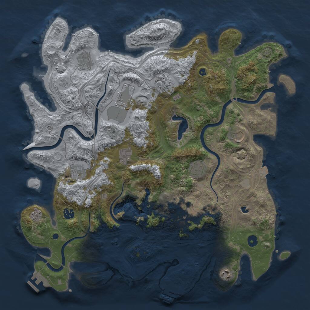 Rust Map: Procedural Map, Size: 4250, Seed: 9144329, 17 Monuments