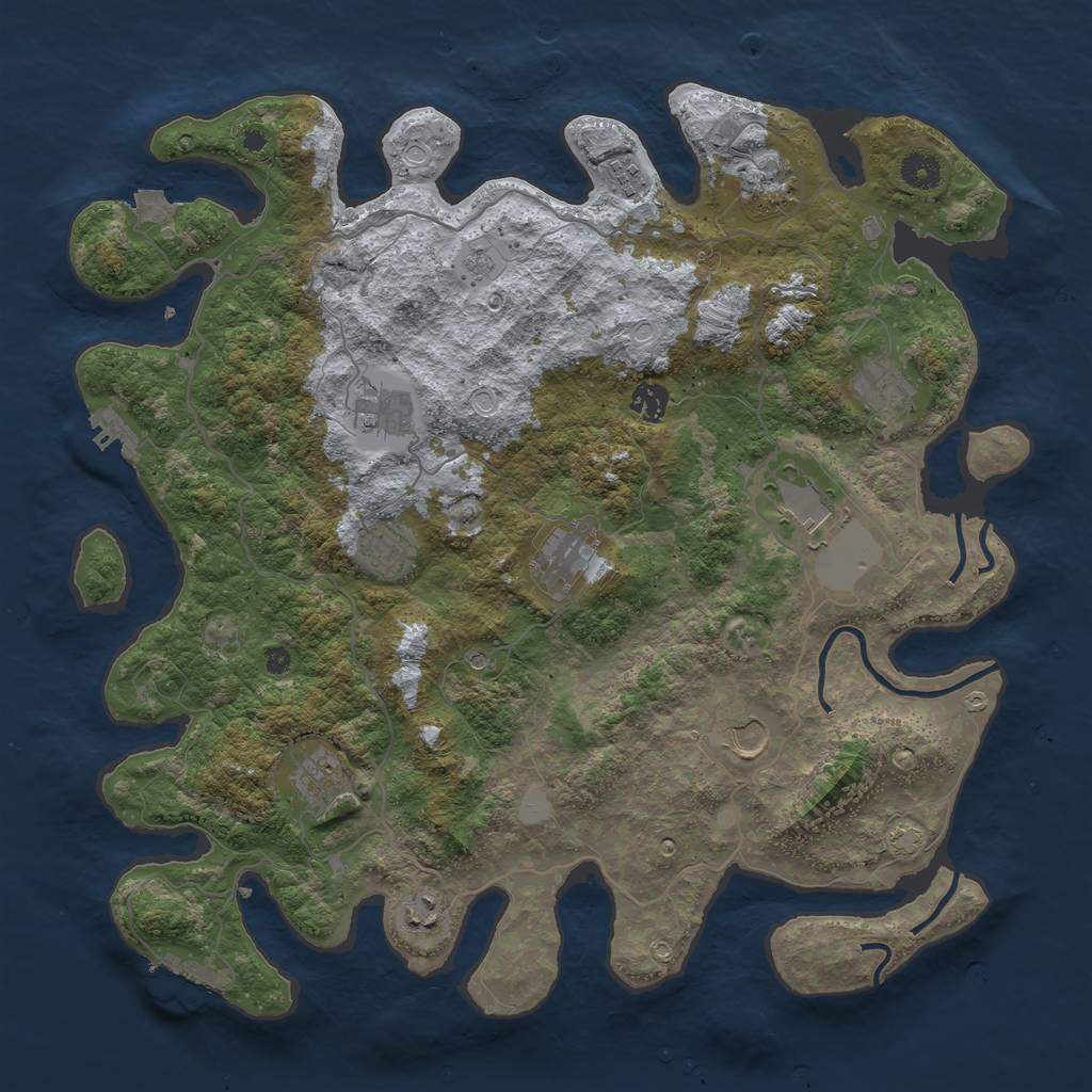 Rust Map: Procedural Map, Size: 4200, Seed: 882142351, 19 Monuments