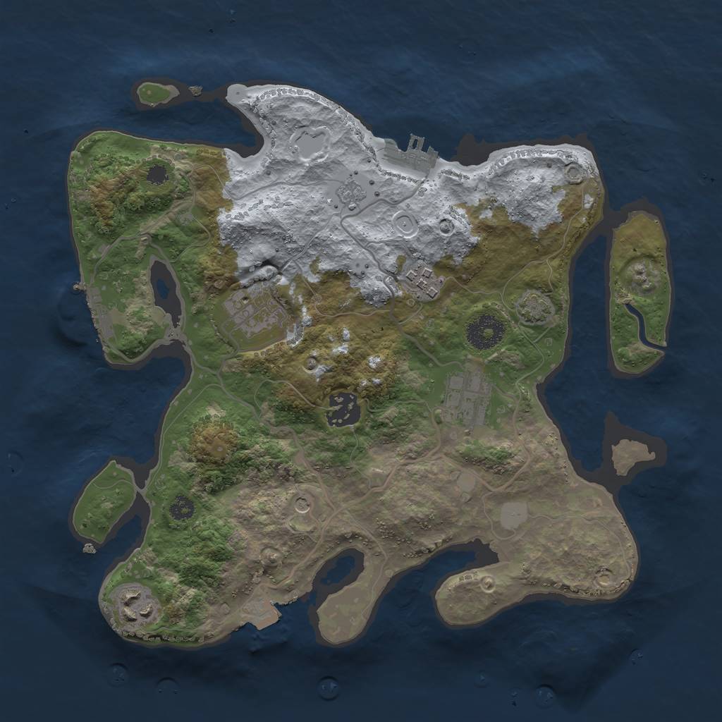 Rust Map: Procedural Map, Size: 3000, Seed: 491, 13 Monuments