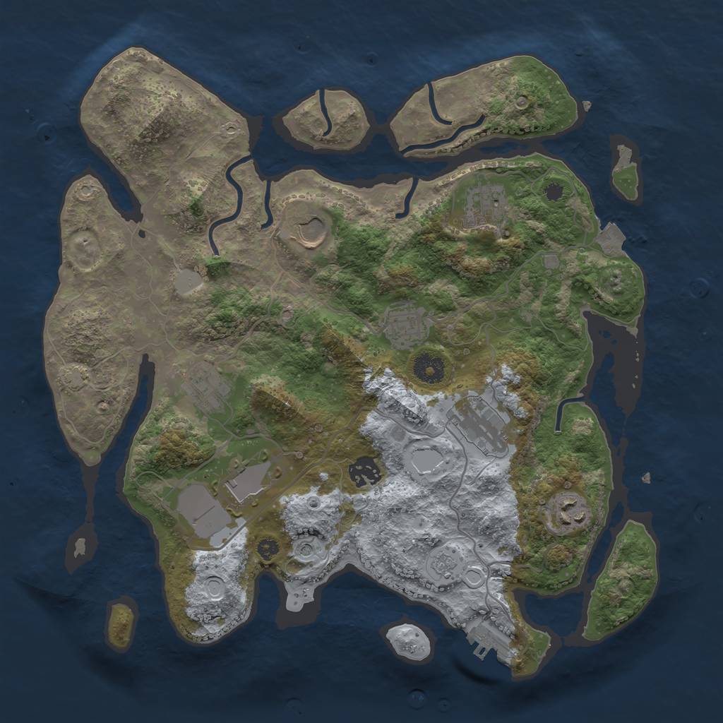 Rust Map: Procedural Map, Size: 3500, Seed: 450189502, 15 Monuments