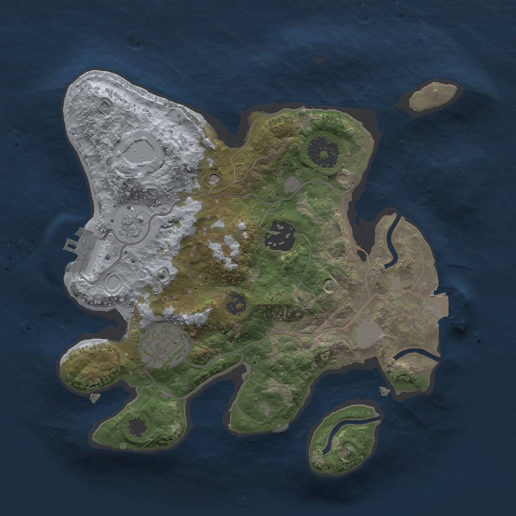 Rust Map: Procedural Map, Size: 2500, Seed: 639667029, 7 Monuments