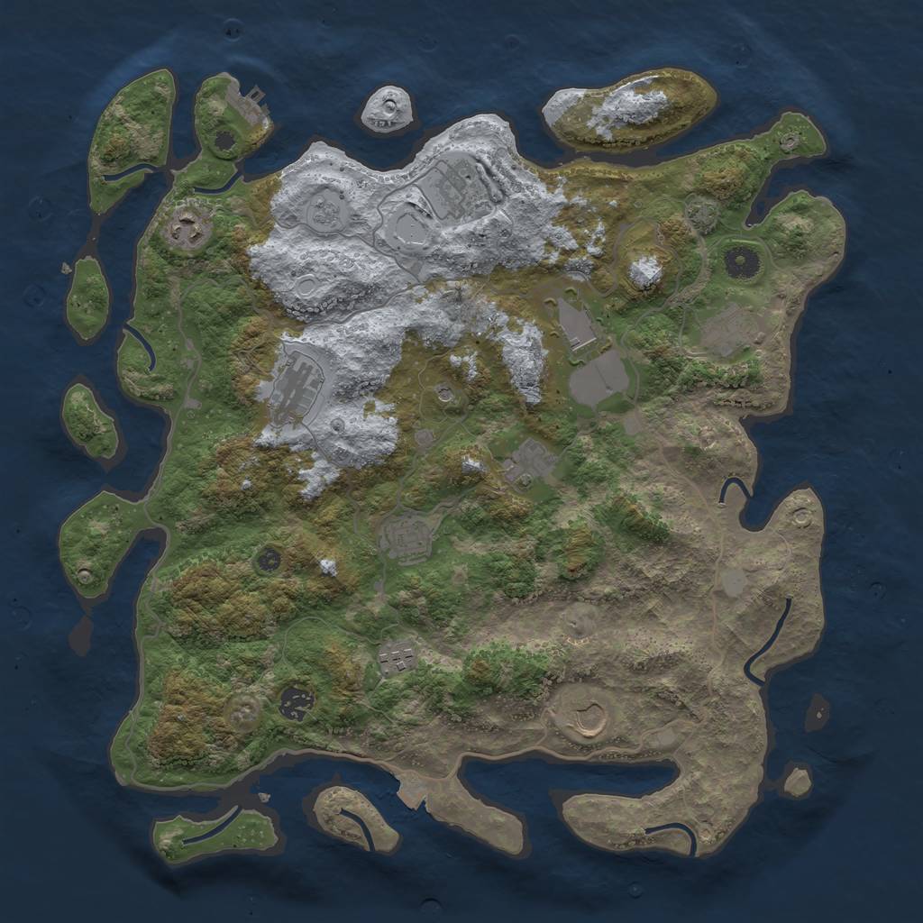 Rust Map: Procedural Map, Size: 4096, Seed: 960073647, 17 Monuments