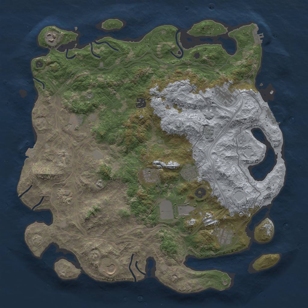 Rust Map: Procedural Map, Size: 4250, Seed: 1219025695, 19 Monuments