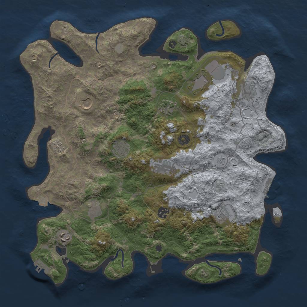 Rust Map: Procedural Map, Size: 4000, Seed: 671083226, 19 Monuments