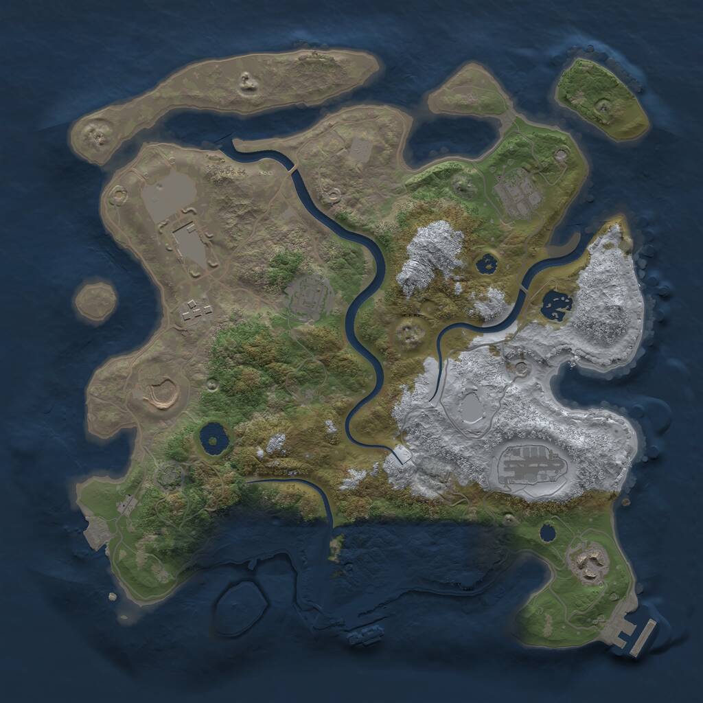 Rust Map: Procedural Map, Size: 3500, Seed: 112330196, 13 Monuments