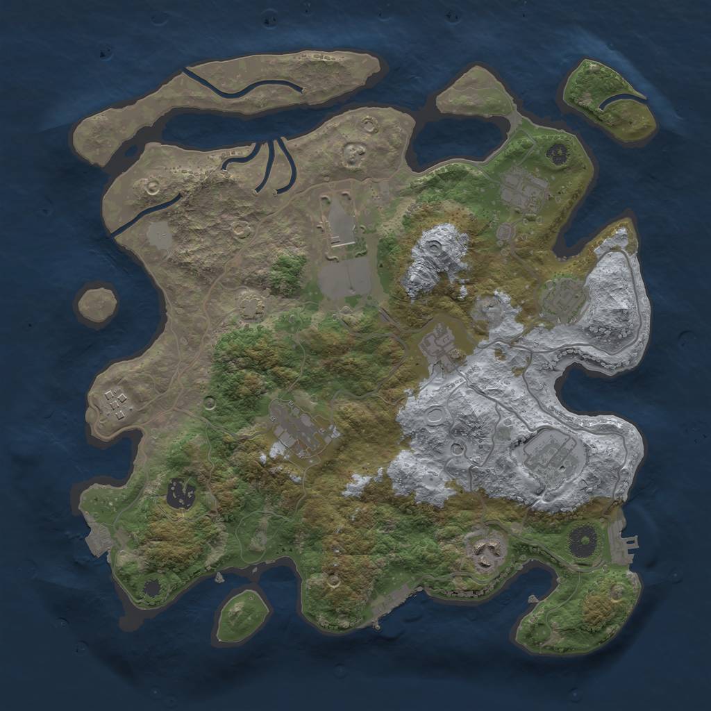 Rust Map: Procedural Map, Size: 3500, Seed: 112330196, 16 Monuments