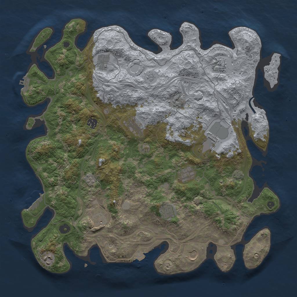 Rust Map: Procedural Map, Size: 4300, Seed: 32169420, 19 Monuments