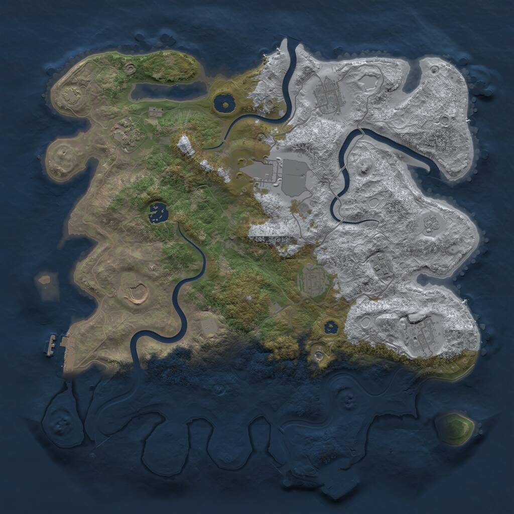 Rust Map: Procedural Map, Size: 3750, Seed: 1543147028, 14 Monuments