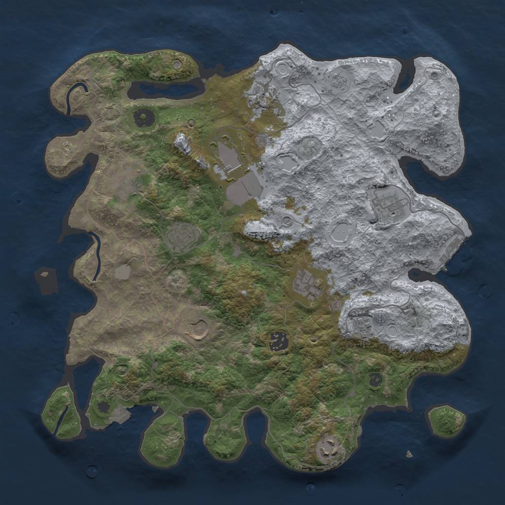 Rust Map: Procedural Map, Size: 3750, Seed: 1543147028, 17 Monuments