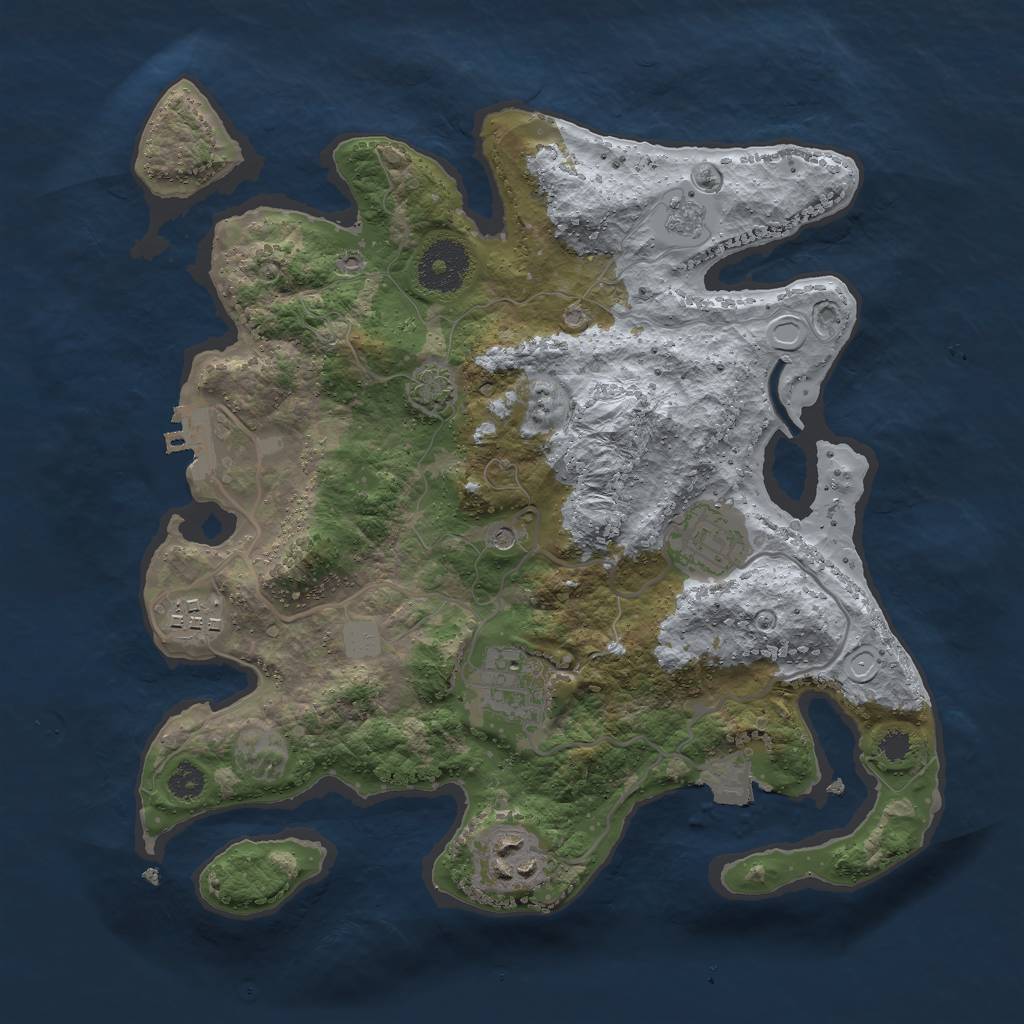 Rust Map: Procedural Map, Size: 3000, Seed: 356186512, 11 Monuments