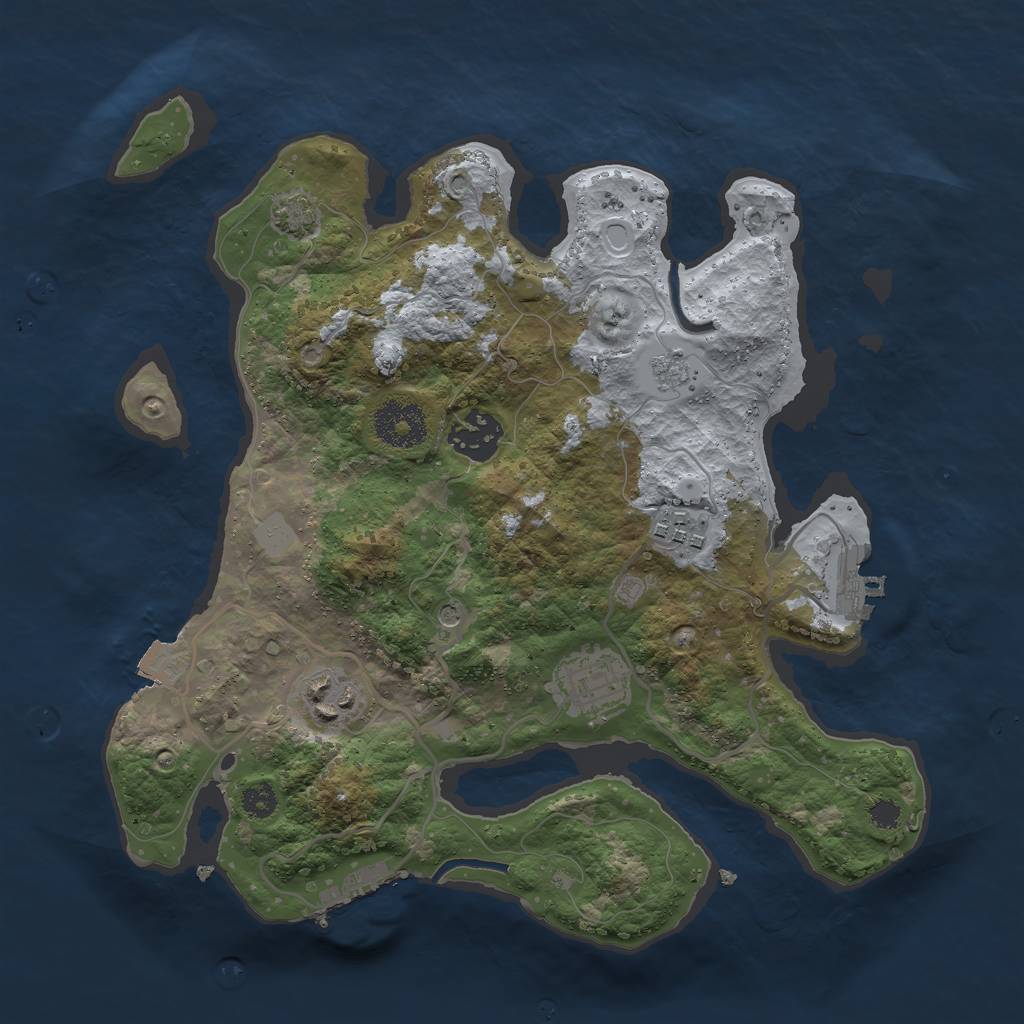 Rust Map: Procedural Map, Size: 3000, Seed: 20846, 12 Monuments