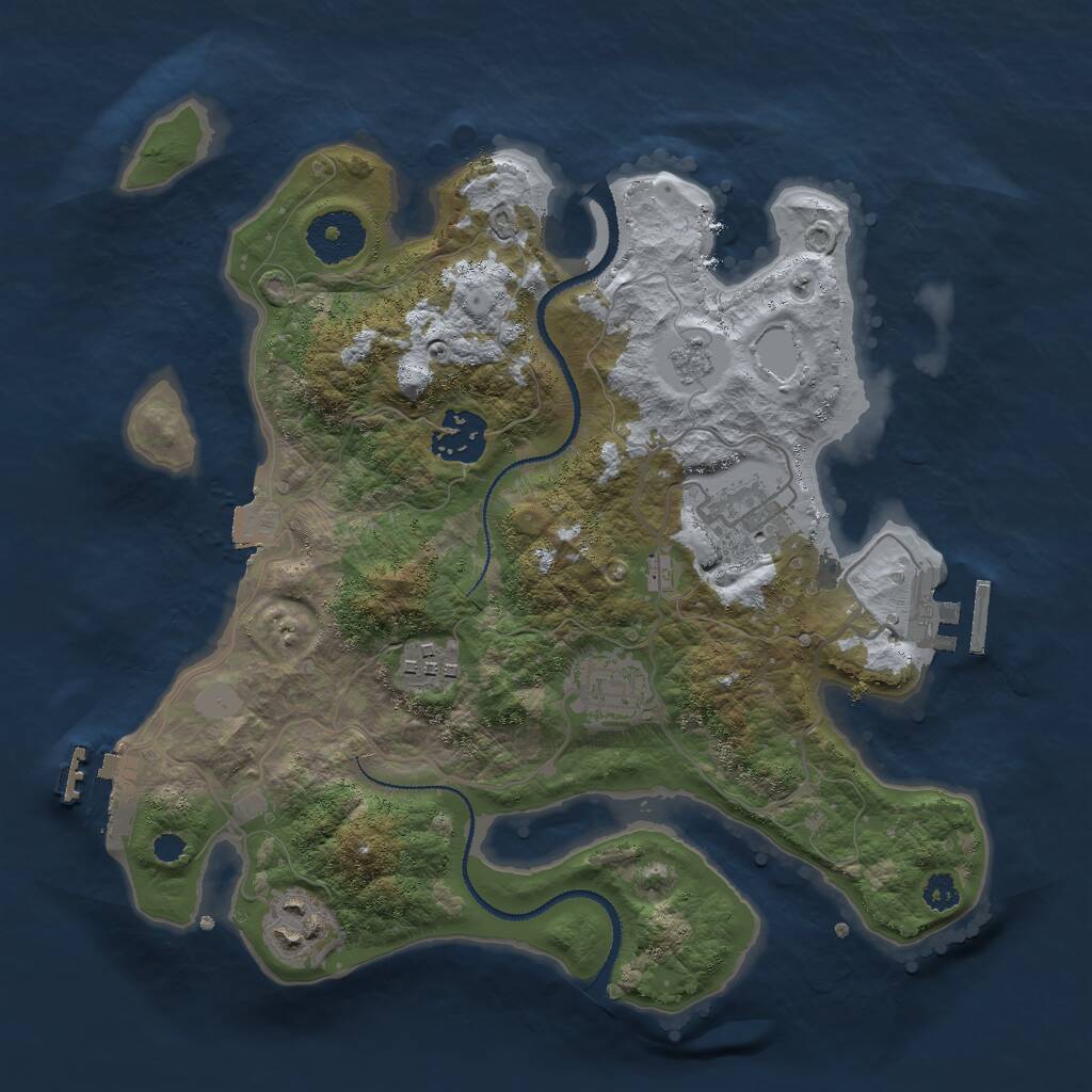 Rust Map: Procedural Map, Size: 3000, Seed: 20846, 9 Monuments