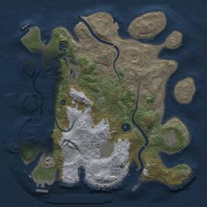 Thumbnail Rust Map: Procedural Map, Size: 3500, Seed: 388594034, 14 Monuments