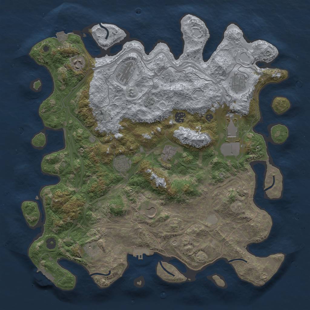 Rust Map: Procedural Map, Size: 4250, Seed: 180424, 18 Monuments