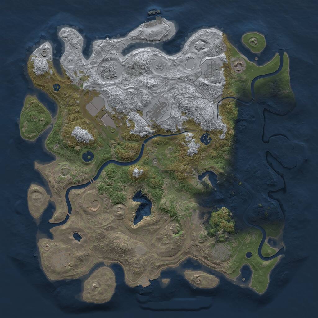 Rust Map: Procedural Map, Size: 4250, Seed: 514373221, 17 Monuments