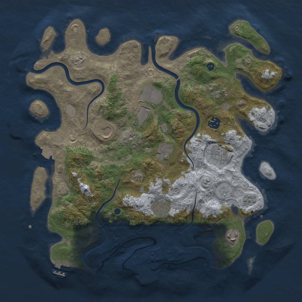 Rust Map: Procedural Map, Size: 3800, Seed: 894445000, 15 Monuments