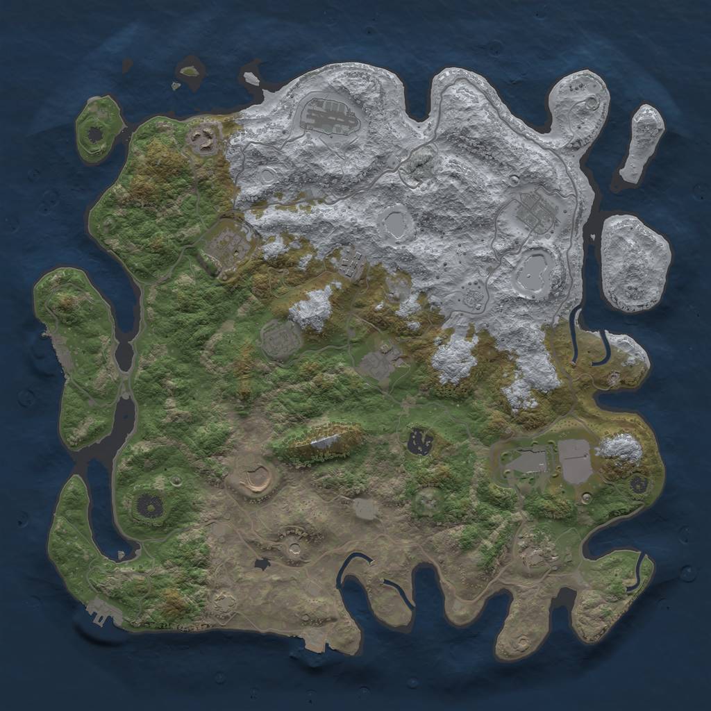 Rust Map: Procedural Map, Size: 4100, Seed: 150900000, 19 Monuments