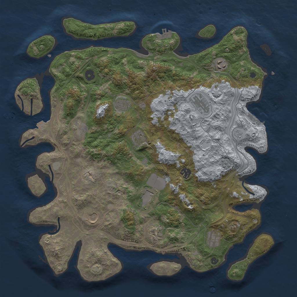 Rust Map: Procedural Map, Size: 4250, Seed: 1185500878, 19 Monuments