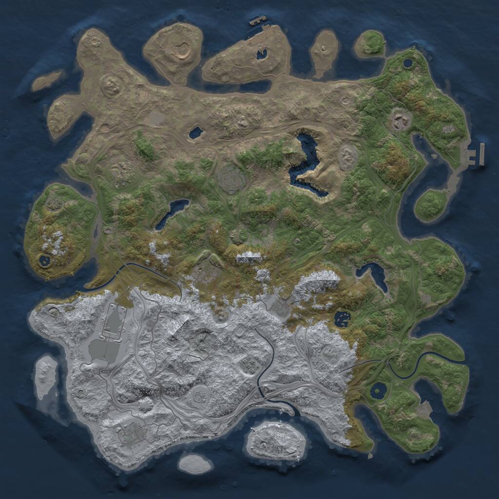Rust Map: Procedural Map, Size: 4500, Seed: 1764915330, 16 Monuments